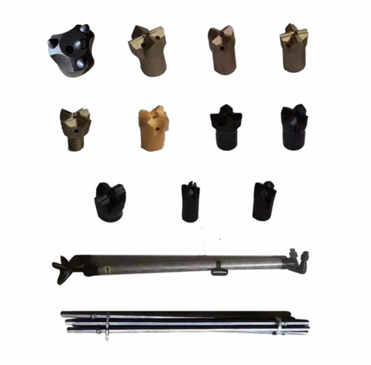Various accessories for rock drills
